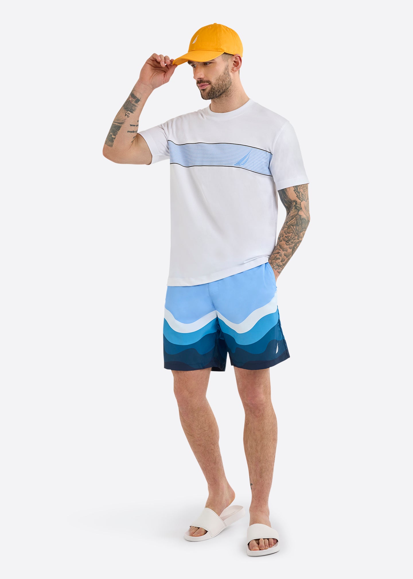 Nautica Sennen T-Shirt- White-Full Body 