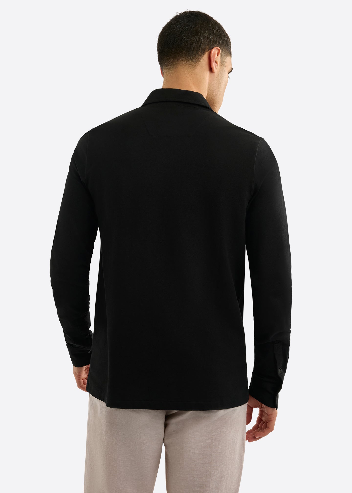 Nautica Upton Long Sleeve Shirt-Black-Back