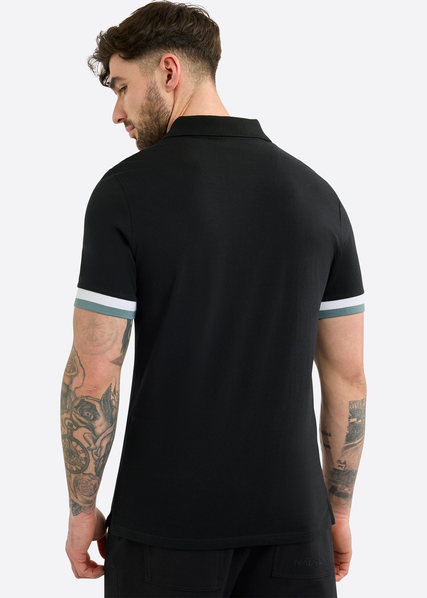 Nautica Woodford Polo Shirt-Black-Back