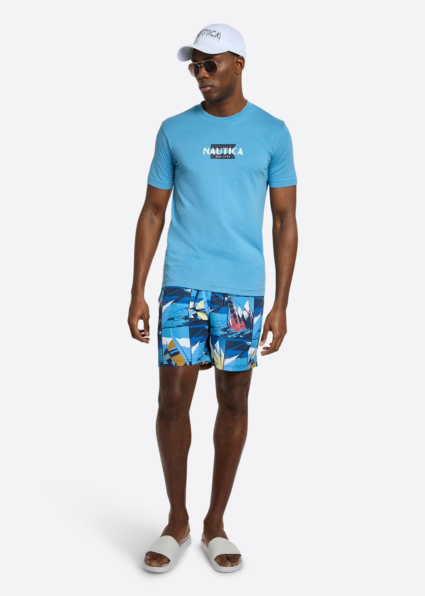 Nautica Ahab 6" Swim Short-Multi-Full Body