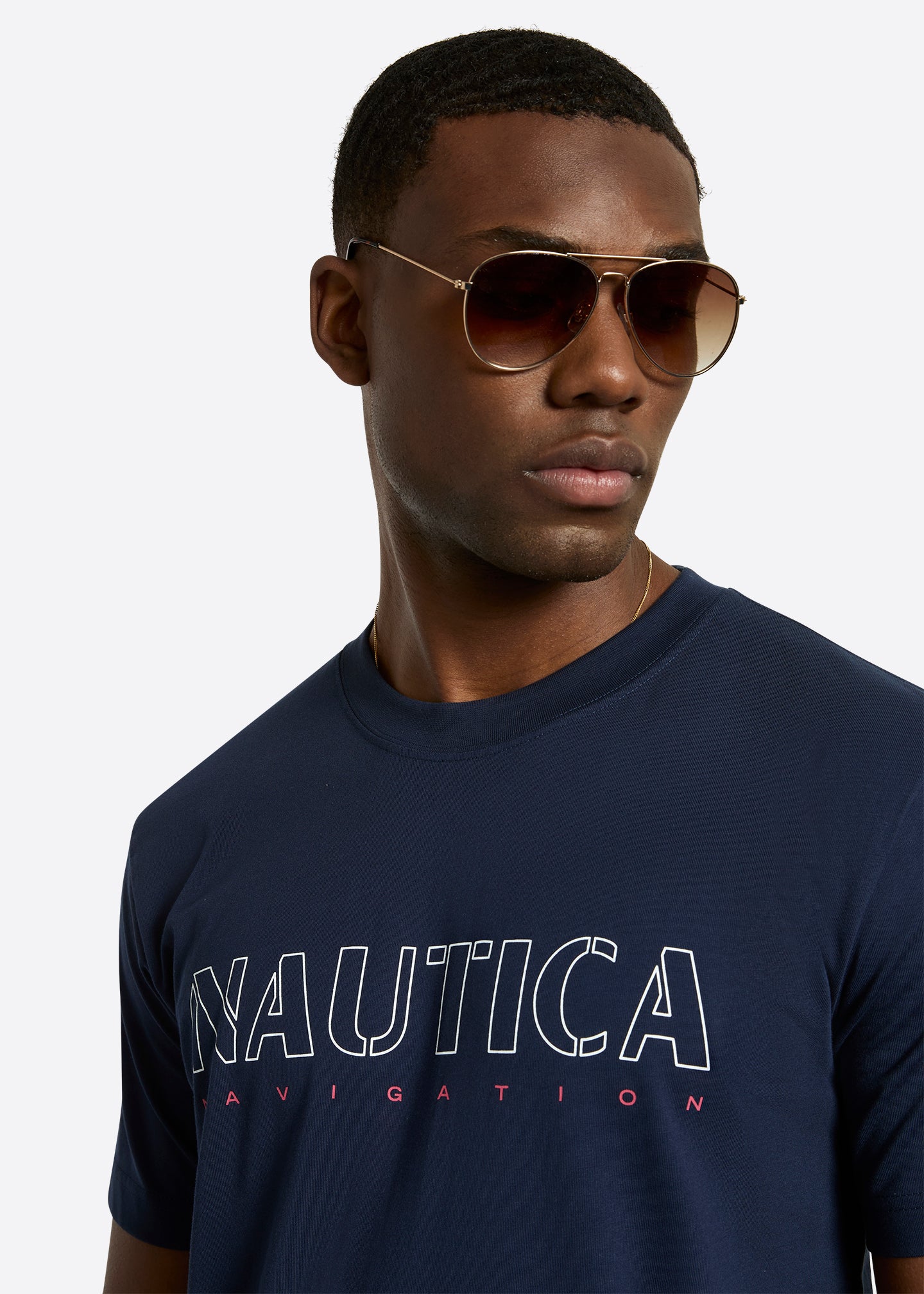 Nautica Cook T-Shirt-Dark Navy-Detail