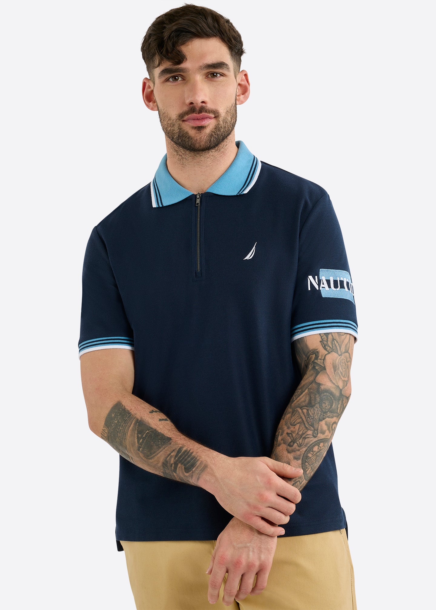 Nautica Knowle Polo Shirt-Dark Navy-Front
