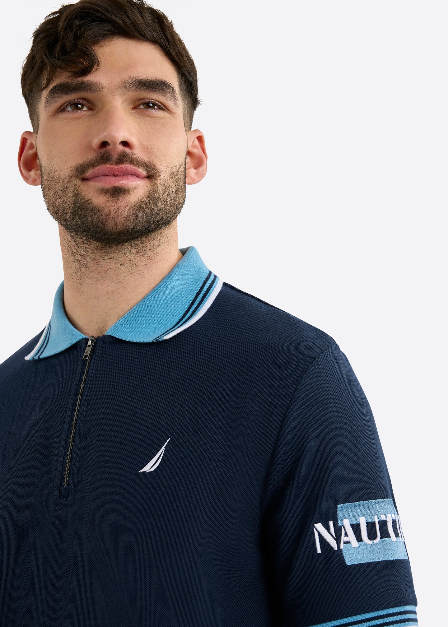 Nautica Knowle Polo Shirt-Dark Navy-Detail