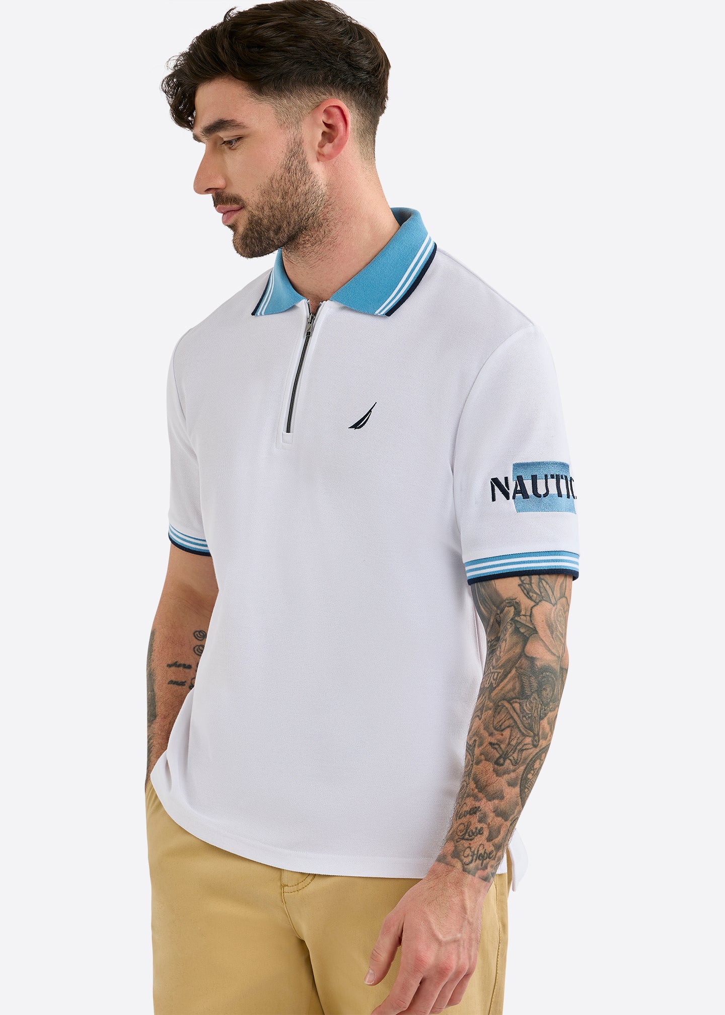 Nautica Knowle Polo Shirt-White-Front