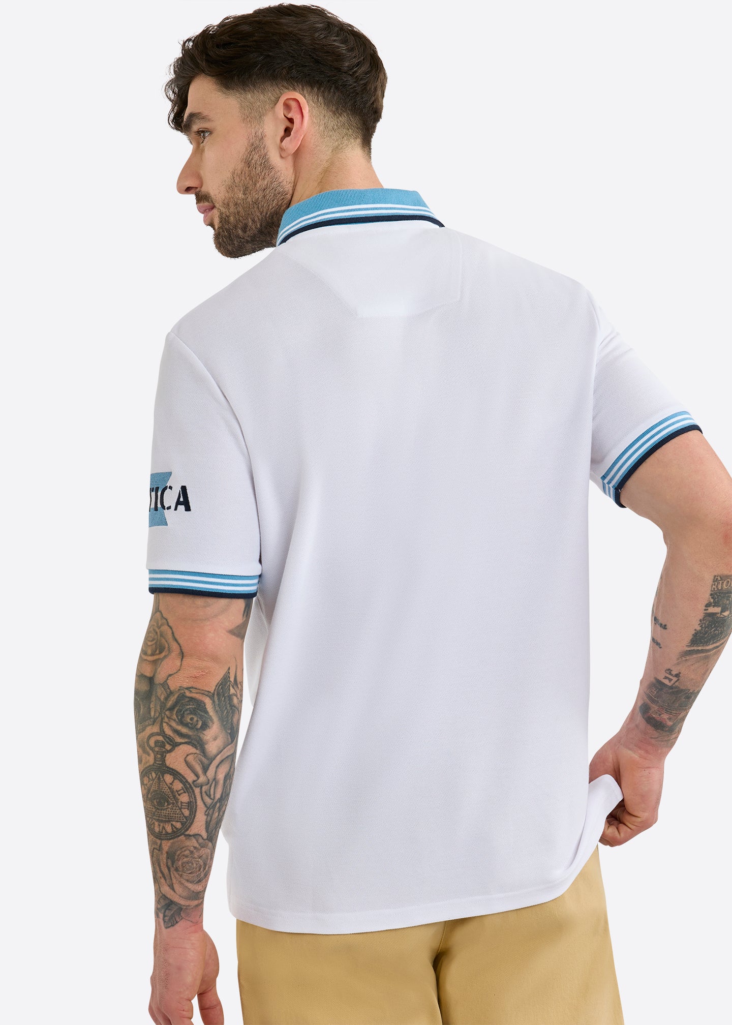 Nautica Knowle Polo Shirt-White-Back