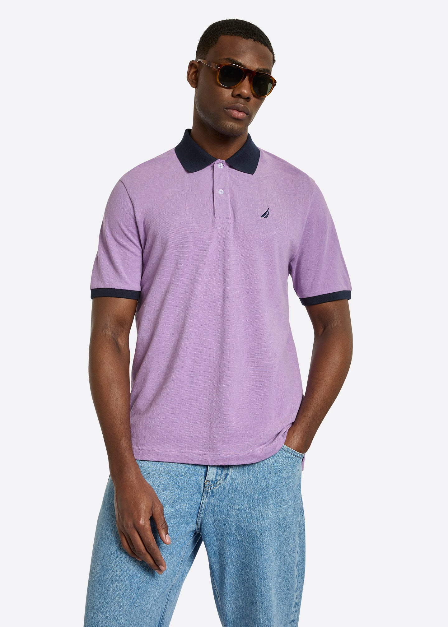 Nautica Domingo Polo Shirt-Heather-Front