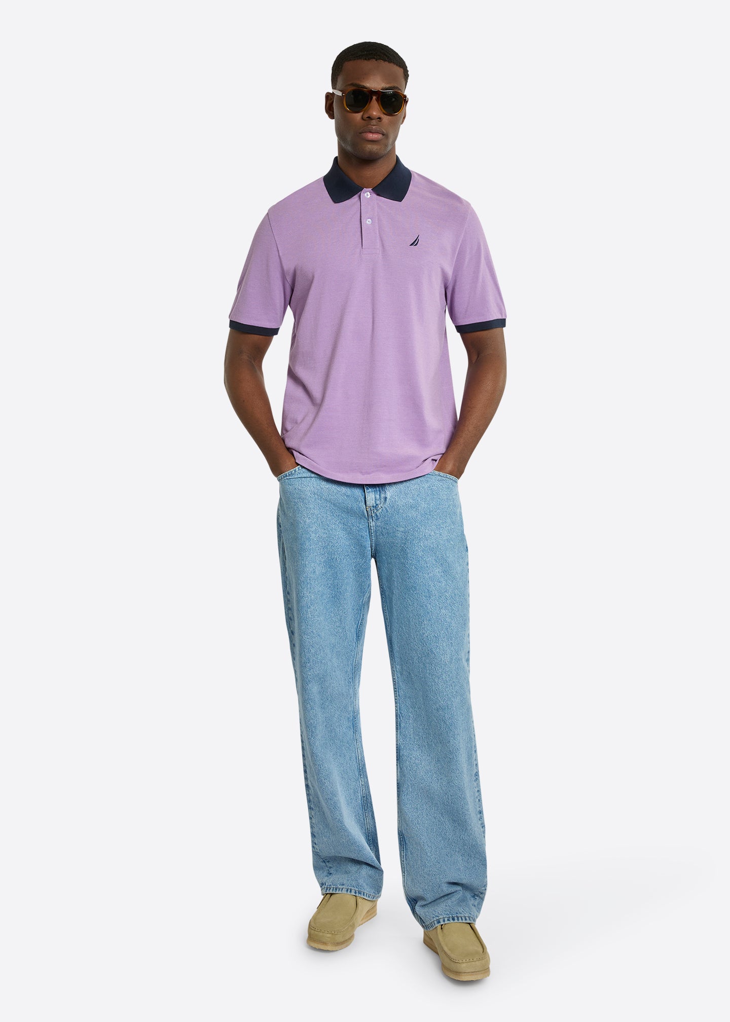 Nautica Domingo Polo Shirt-Heather-Full Body