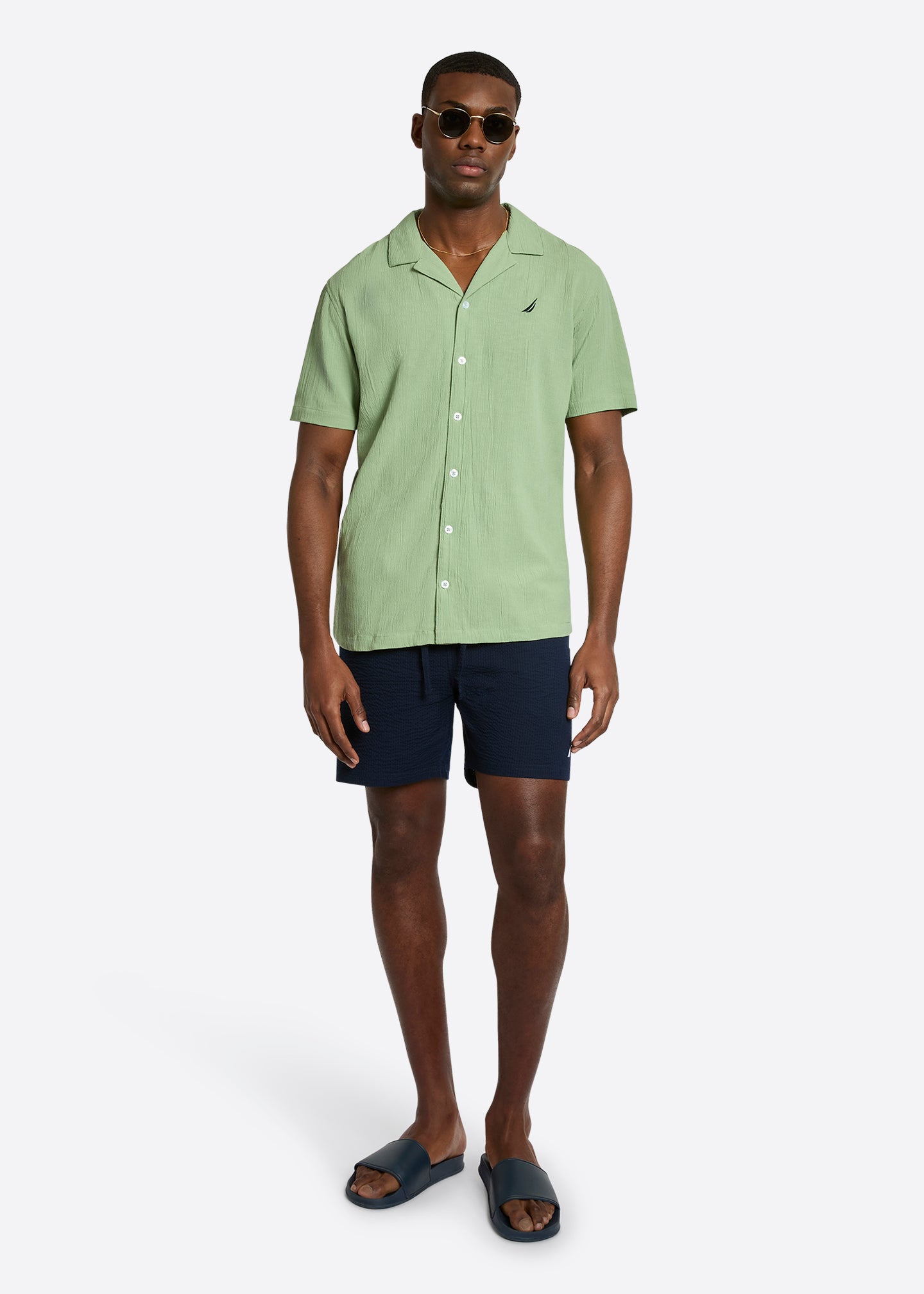 Nautica Alfonso SS Shirt-Pistachio-Full Body