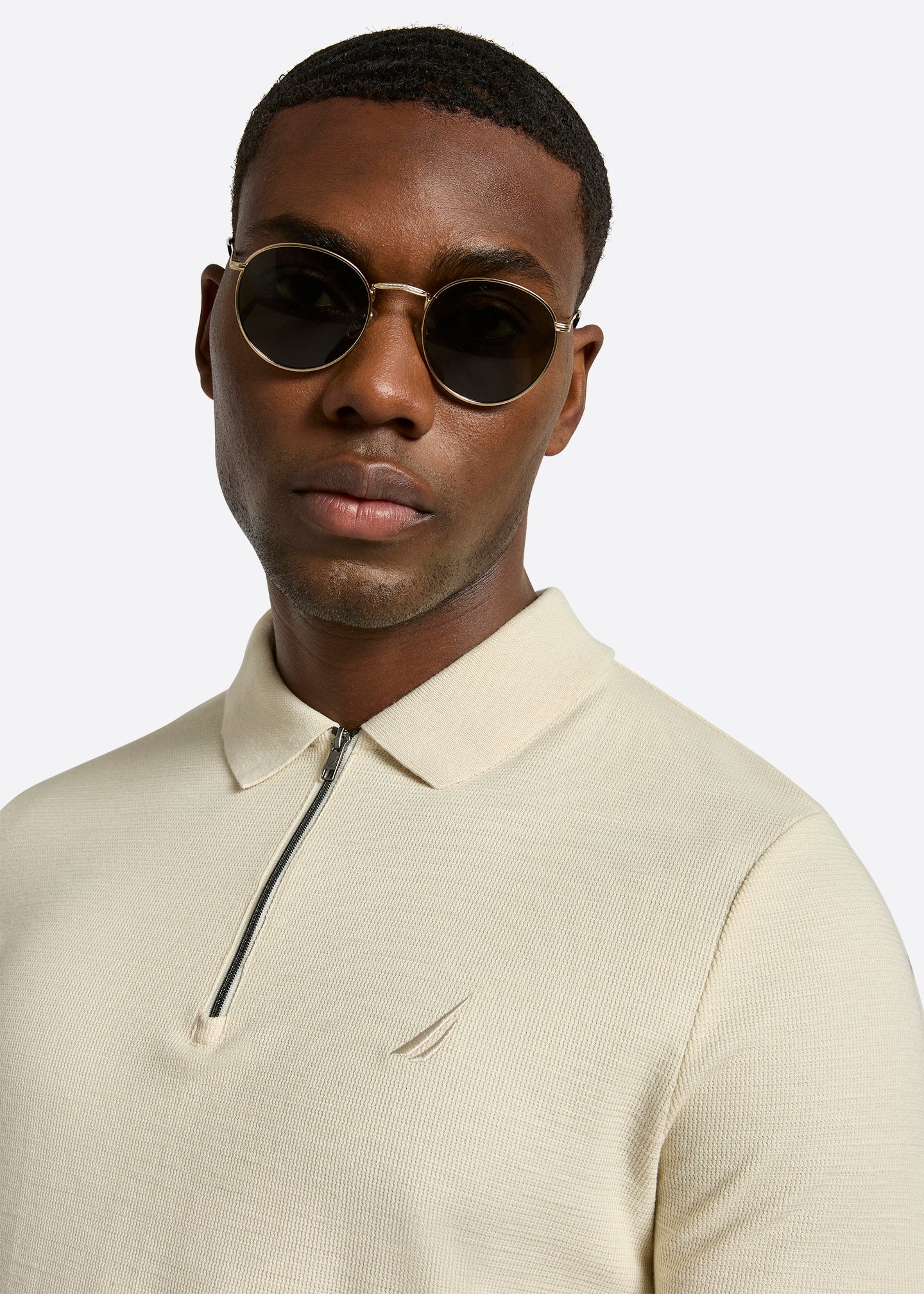 Nautica Amalfi Polo Shirt-Buff-Detail