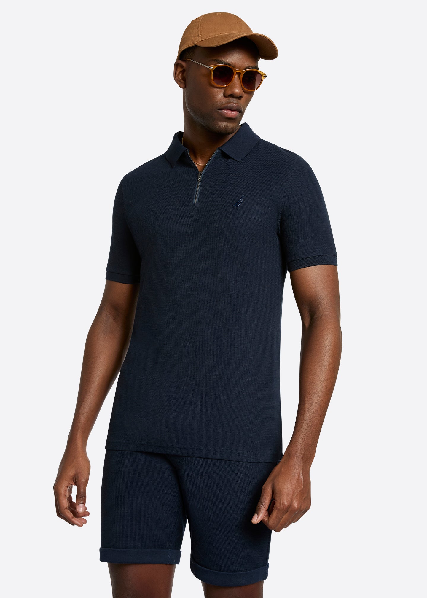 Nautica Amalfi Polo Shirt- Dark Navy-Front