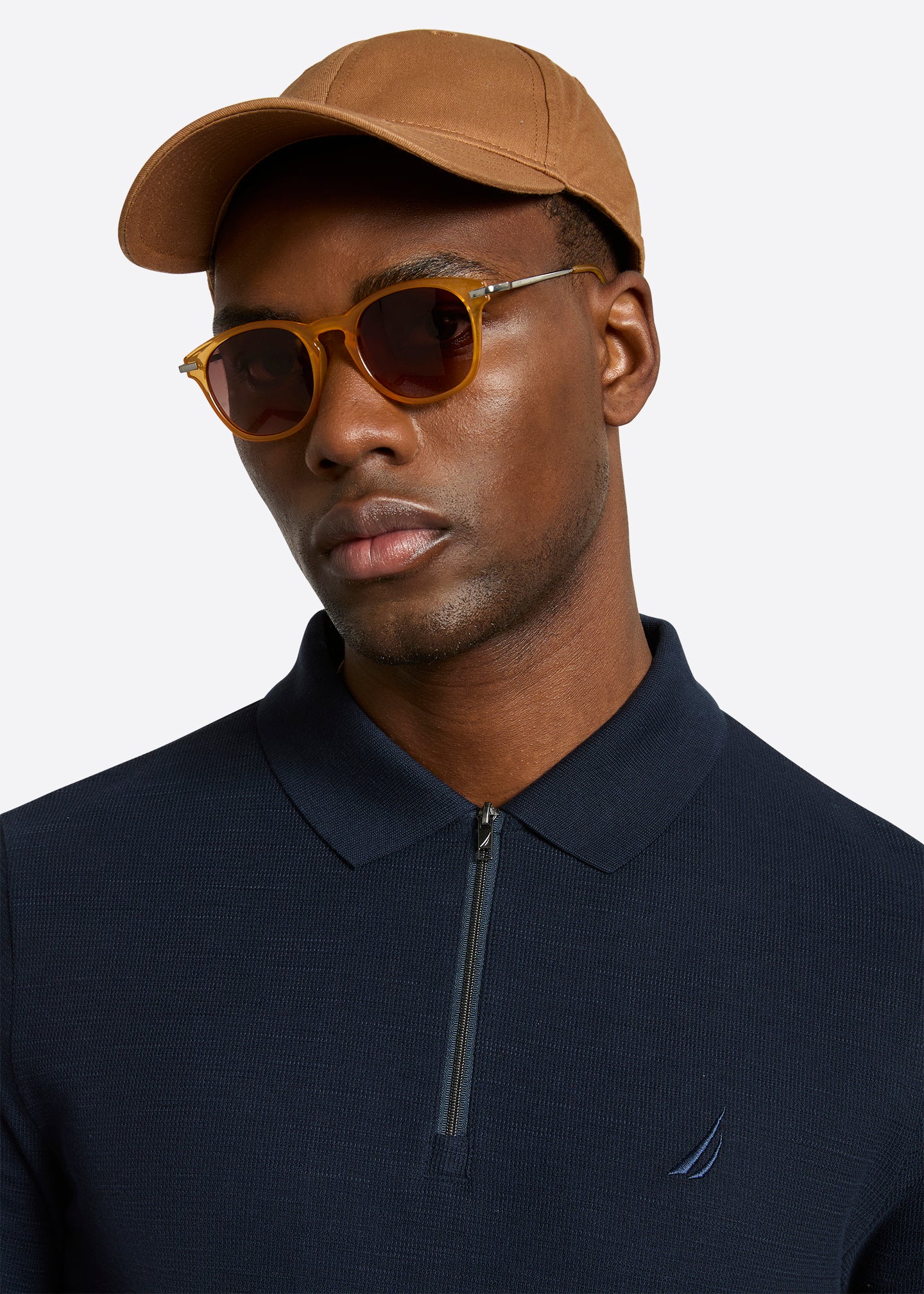 Nautica Amalfi Polo Shirt- Dark Navy-Detail