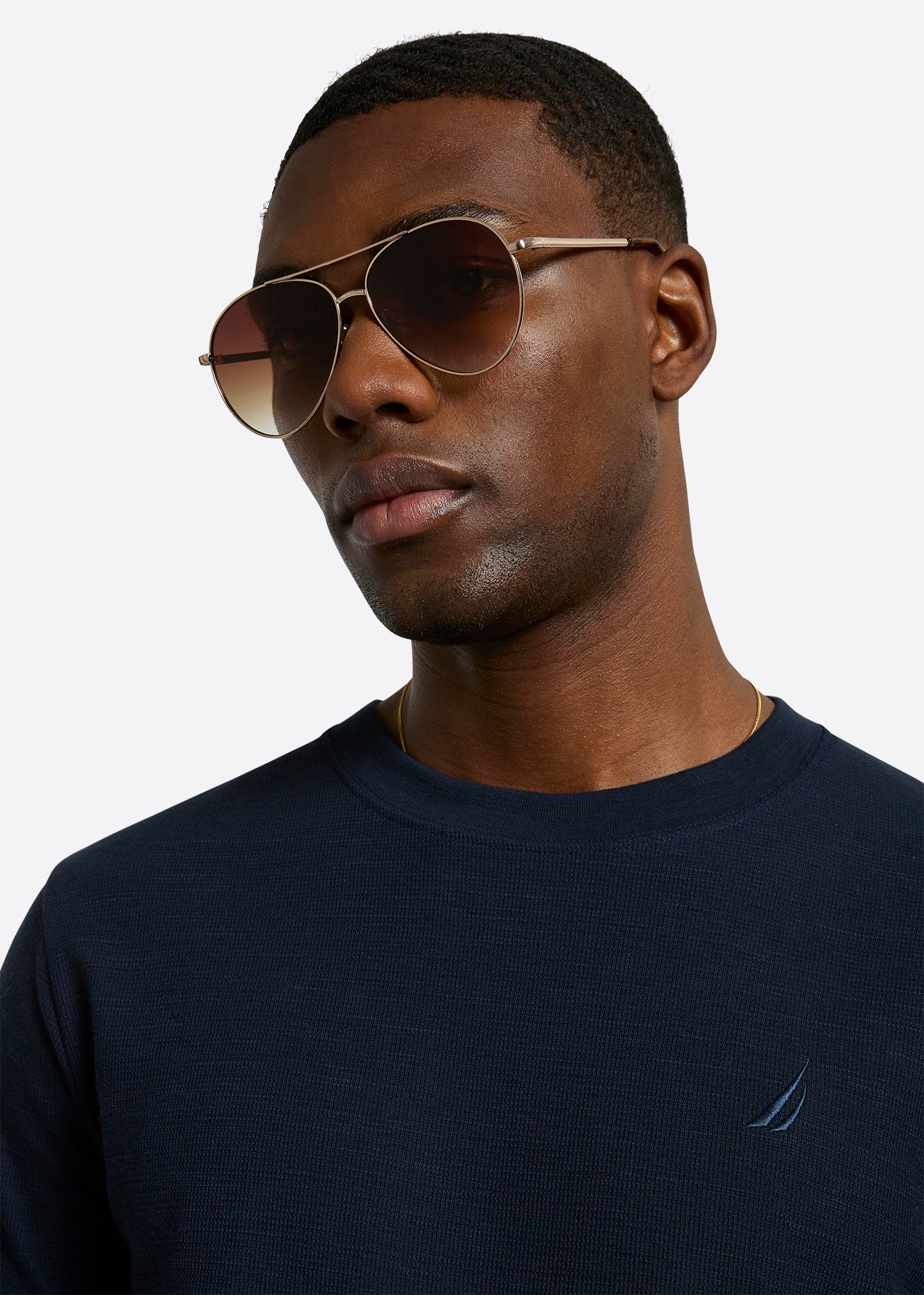 Nautica Capri T-Shirt-Dark Navy-Detail