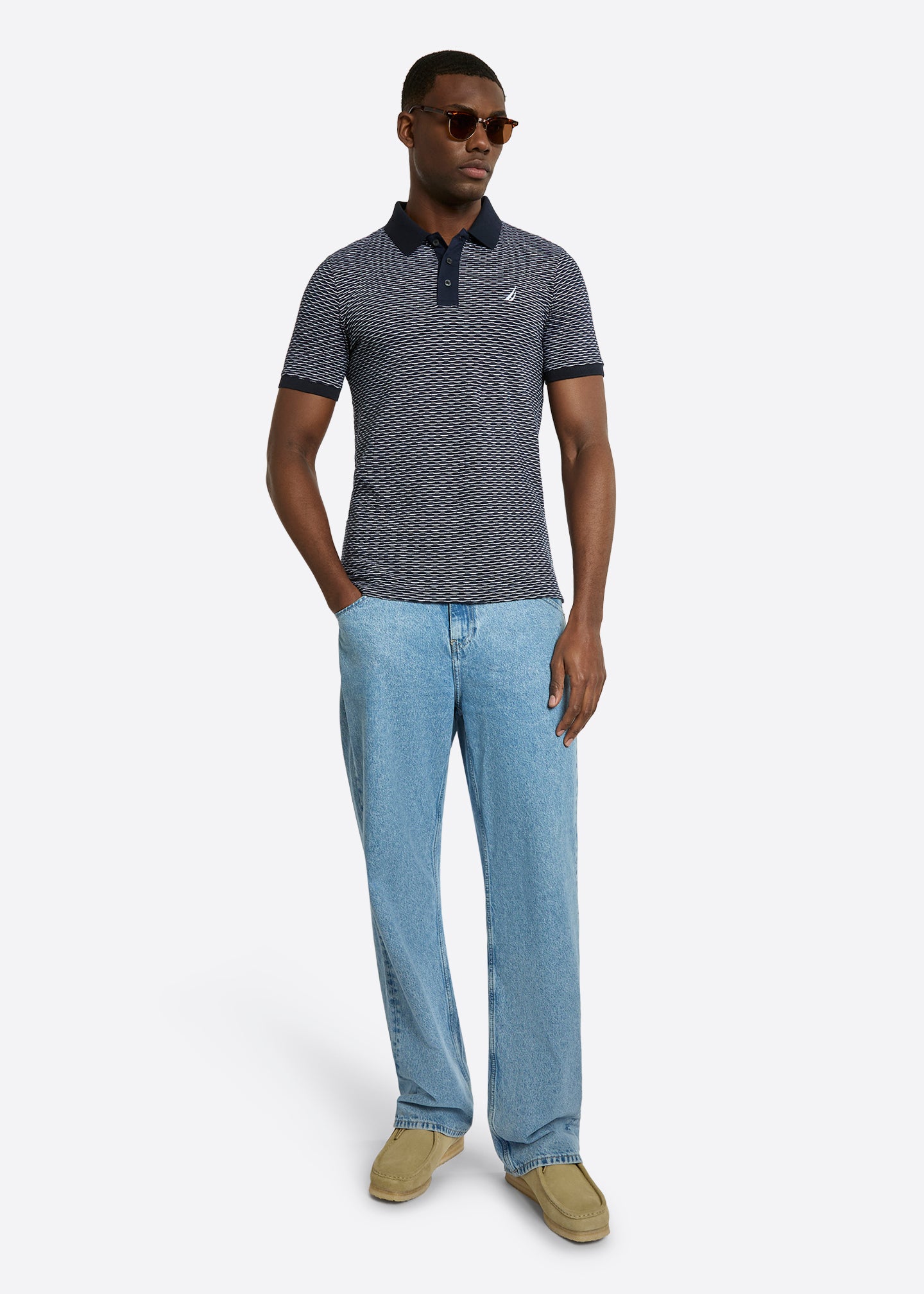 Nautica Marconi Polo Shirt-Navy-Full Body