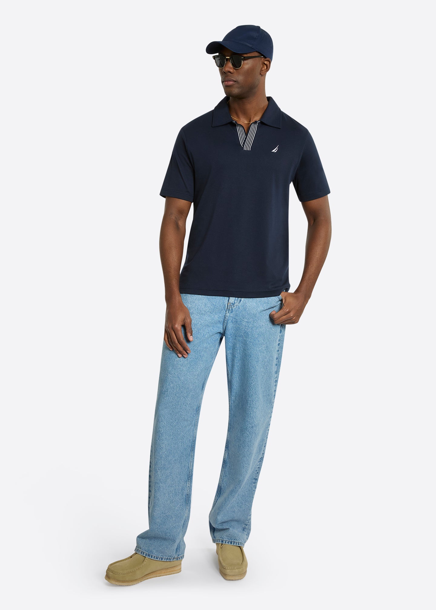 Nautica Salazar Polo Shirt-Dark Navy-Full Body