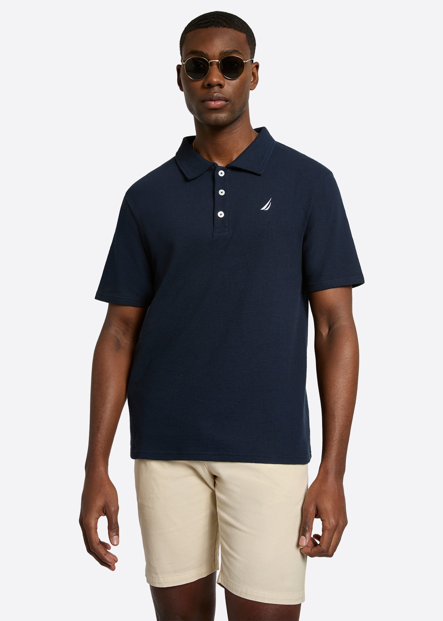 Nautica Torres Polo Shirt-Navy-Front