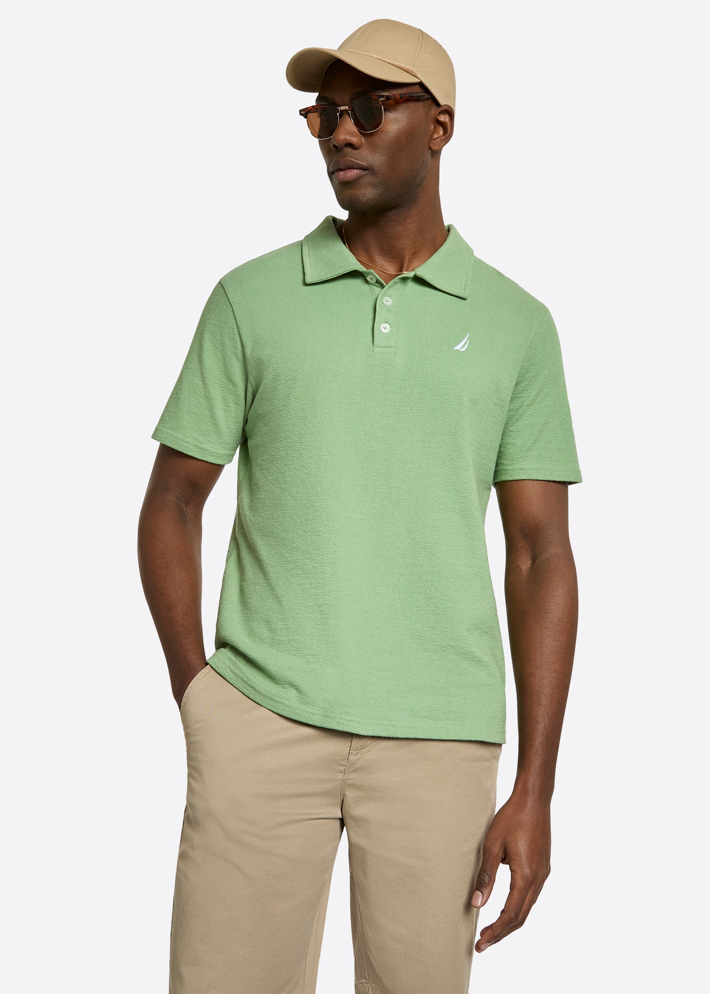 Nautica Torres Polo Shirt-Pistachio-Front