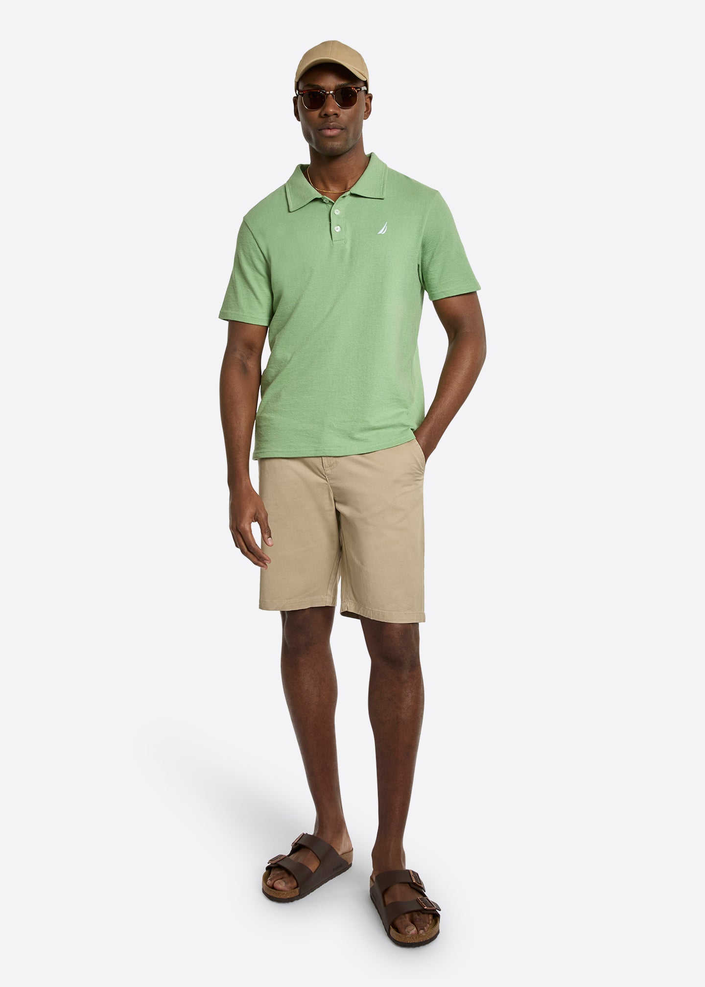 Nautica Torres Polo Shirt-Pistachio-Full Body