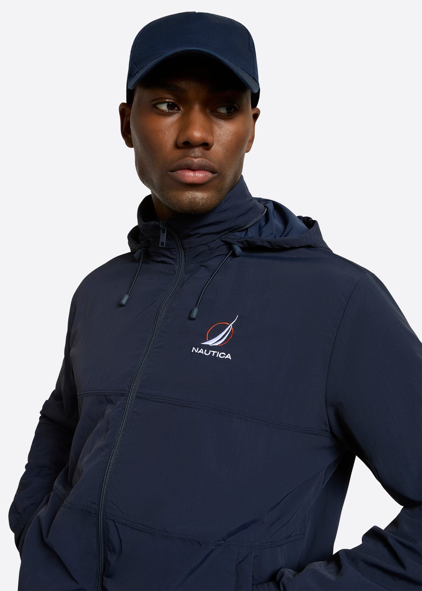 Nautica Eckert FZ Jacket-Navy-Detail Logo