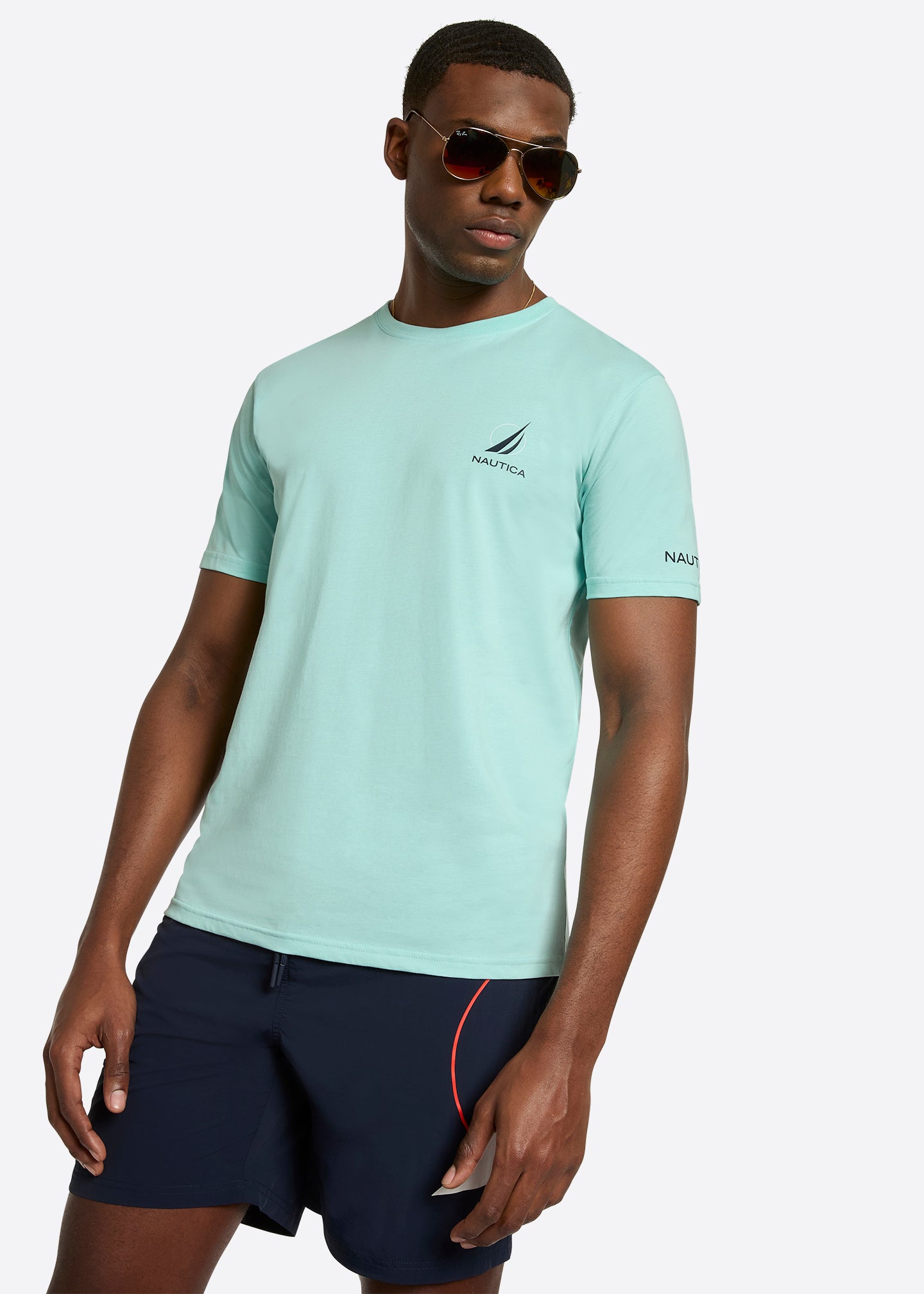 Nautica Sergei T-Shirt-Aqua-Front