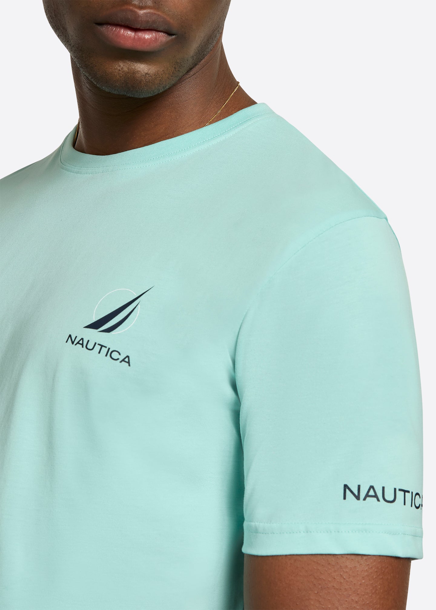 Nautica Sergei T-Shirt-Aqua-Detail