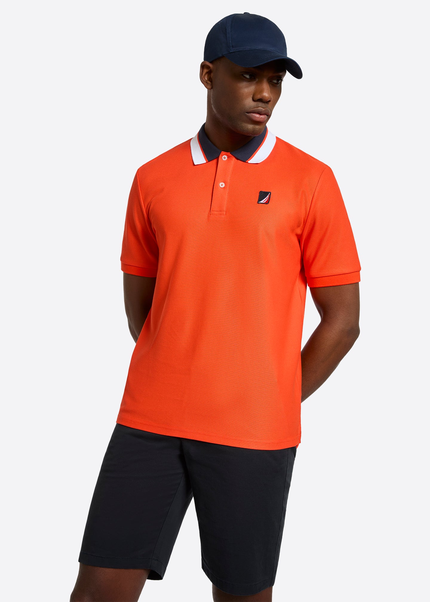 Nautica Shamil Polo Shirt-Fiery Red-Front