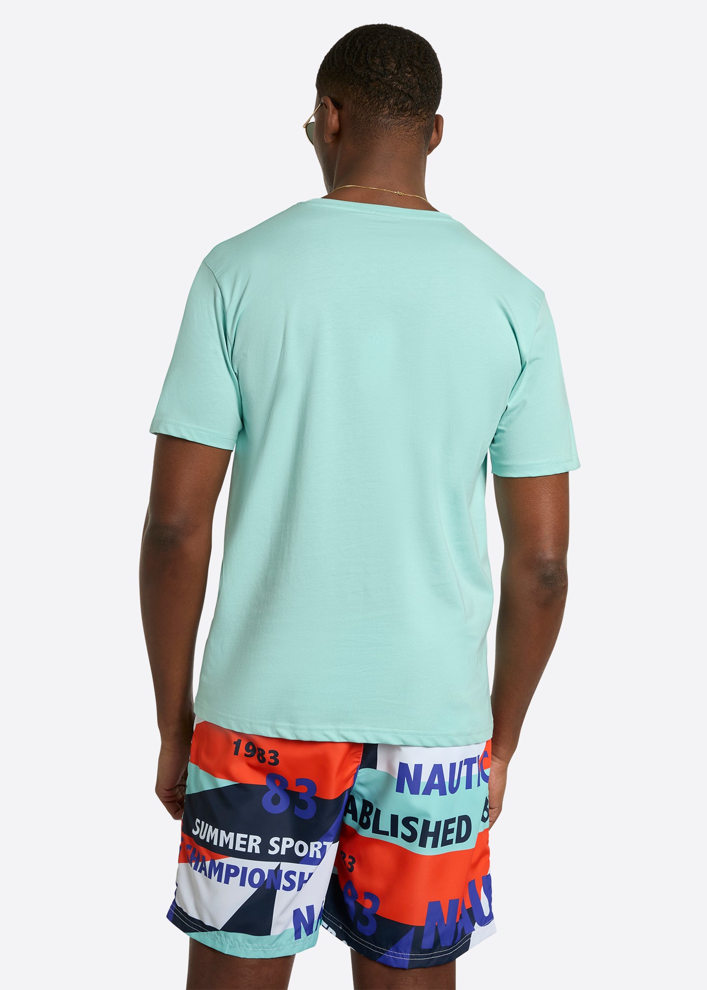 Nautica Lutz T-Shirt-Aqua-Back