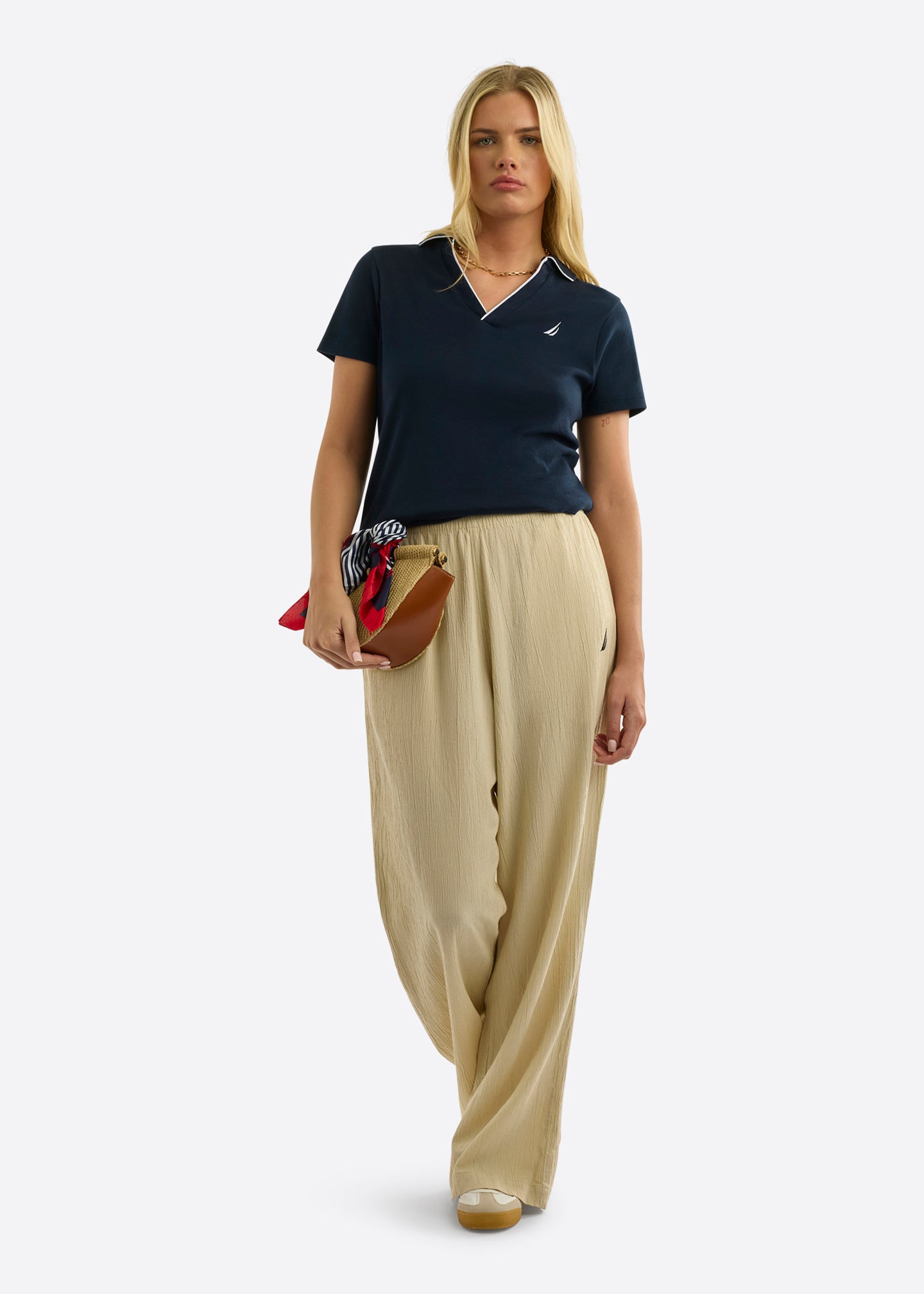 Nautica Adalynn Polo Shirt-Dark Navy-Full Body