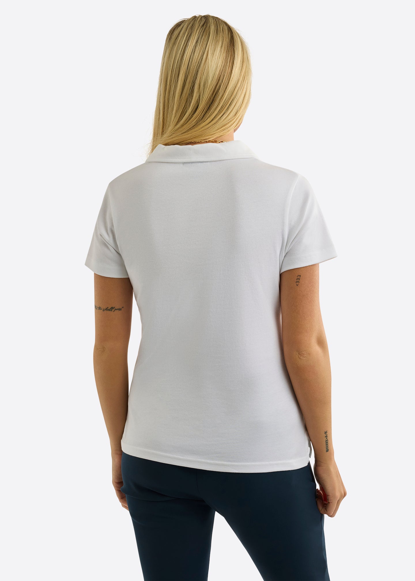 Nautica Adalynn Polo Shirt-White-Back