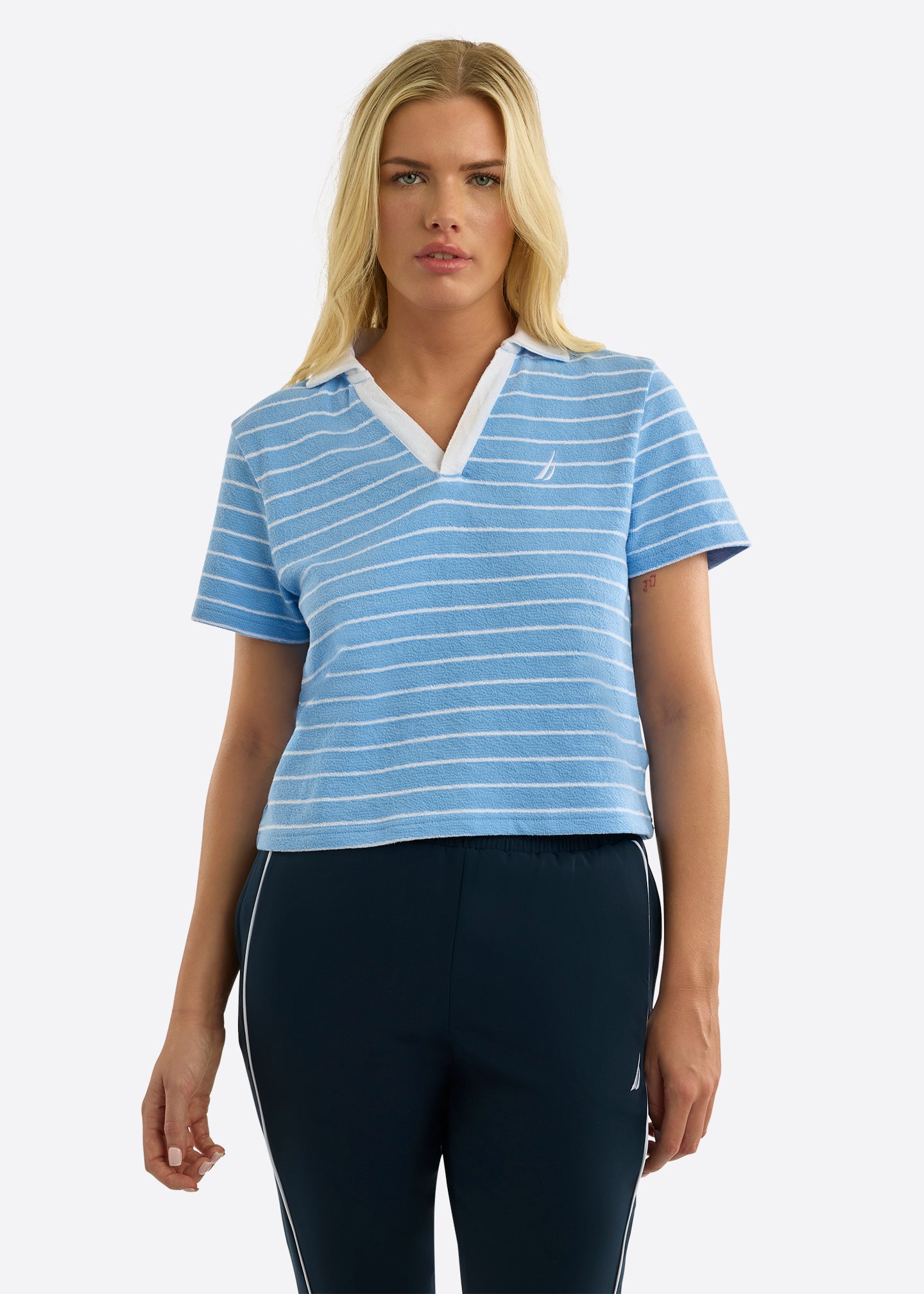 Nautica Amora Polo Shirt-Natural Blue-Front
