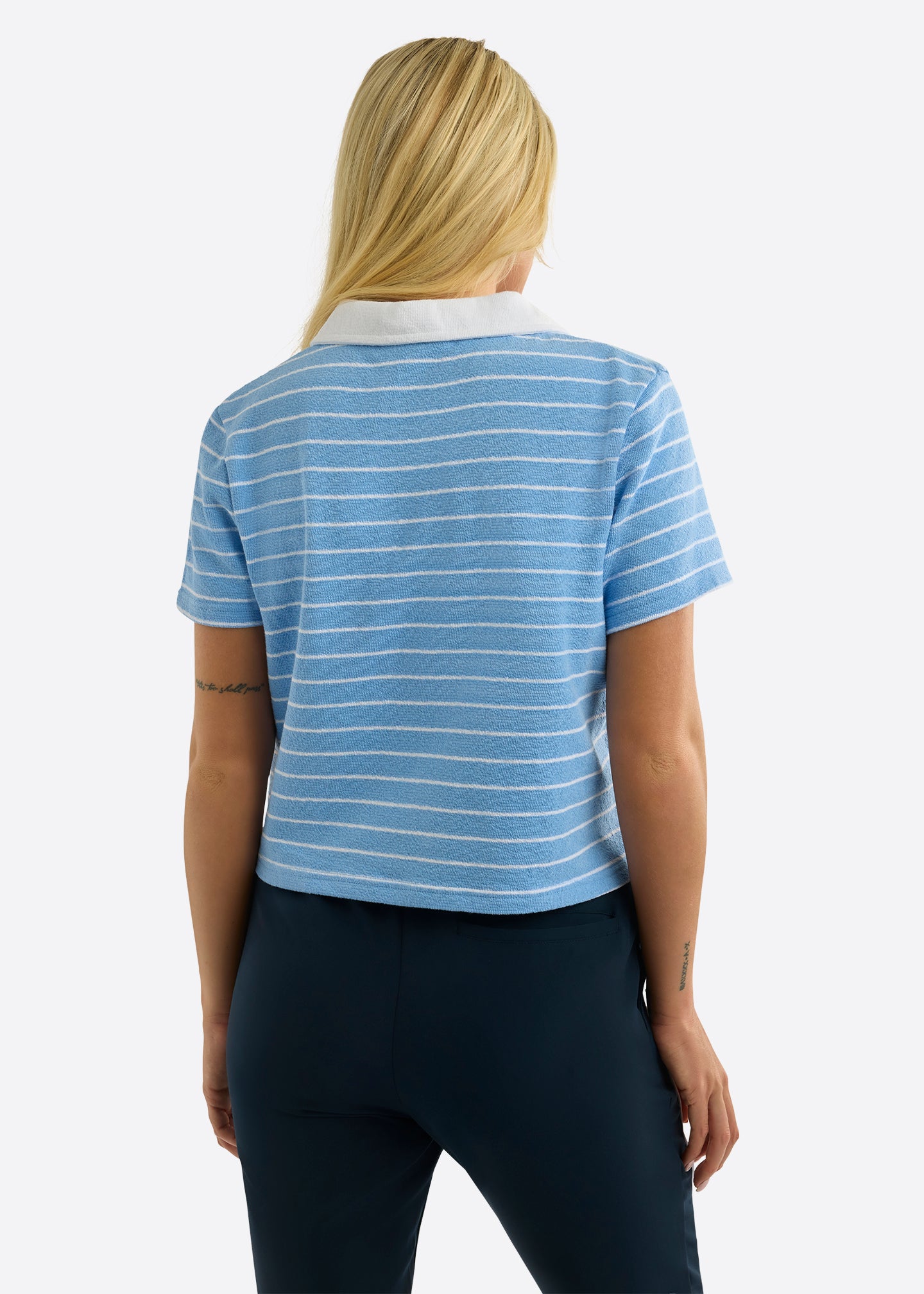 Nautica Amora Polo Shirt-Natural Blue-Back
