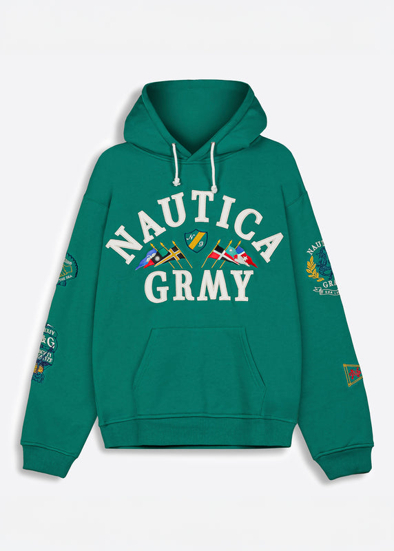 Nautica x GRMY Mighty Harmonist Vintage Hoodie - Green - Front