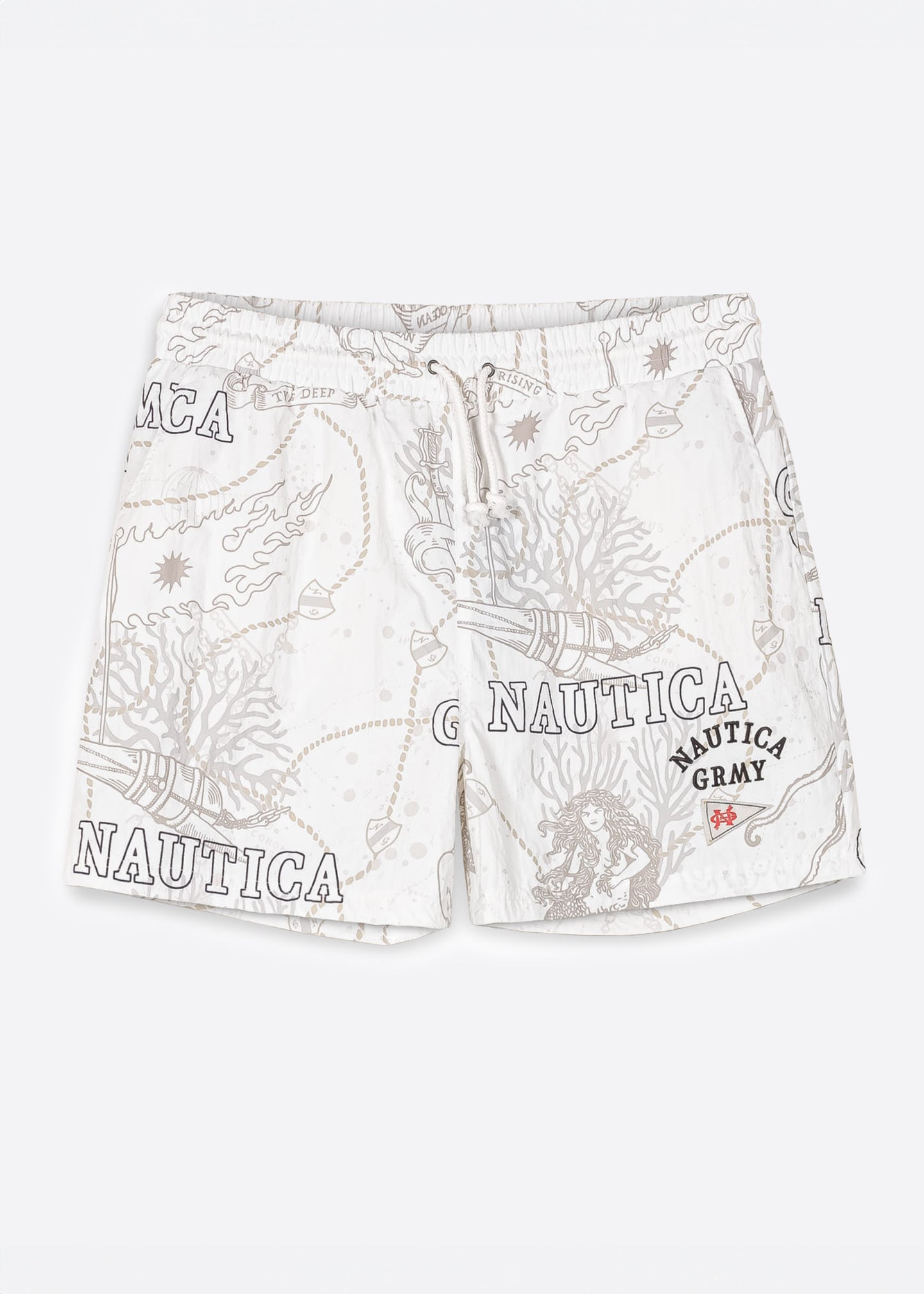 Nautica x GRMY Mighty Harmonist Nylon Shorts - White - Front