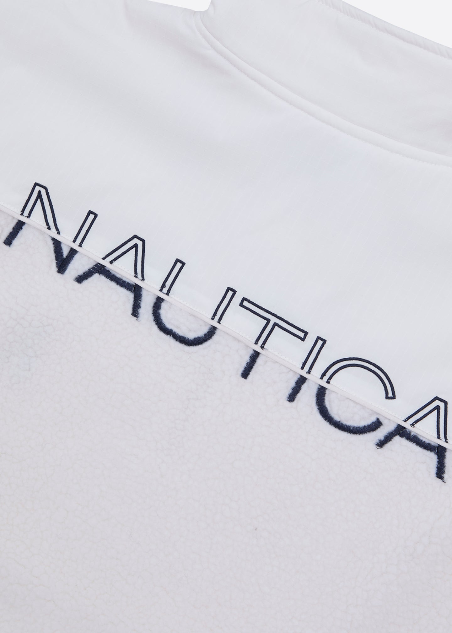 Nautica x Krost Sherpa Quarter Zip Top - White