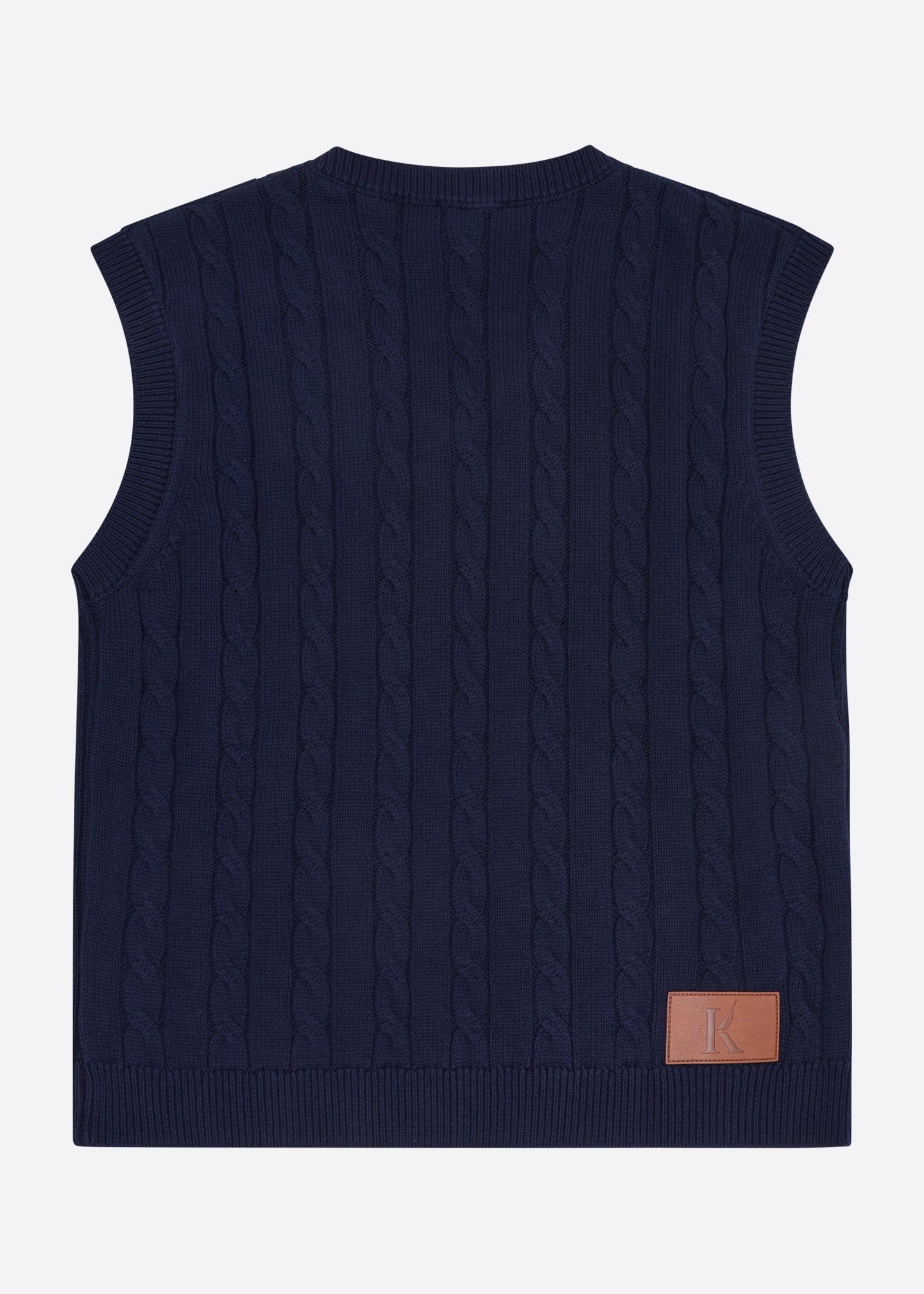 Nautica x Krost Cableknit V-Neck Vest - Navy