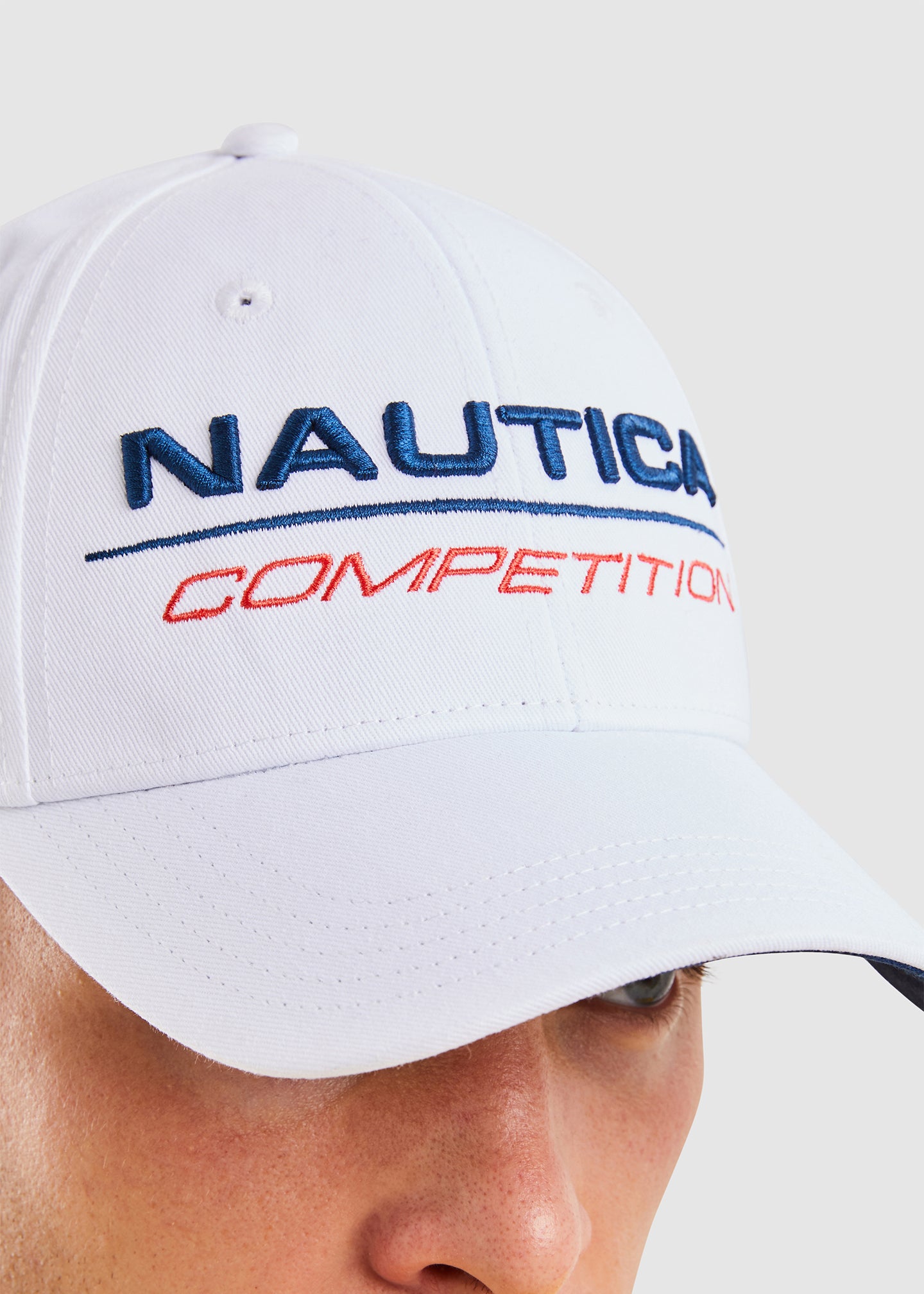 Nautica Competition Tappa Snapback Cap - White - Detail