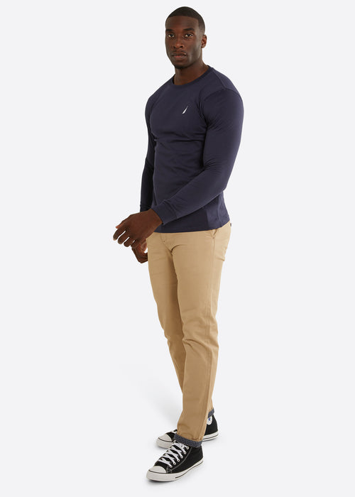 Nautica Ronan LS T-Shirt - Dark Navy - Full Body