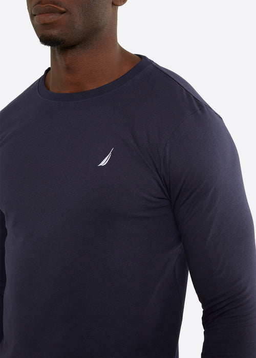 Nautica Ronan LS T-Shirt - Dark Navy - Detail
