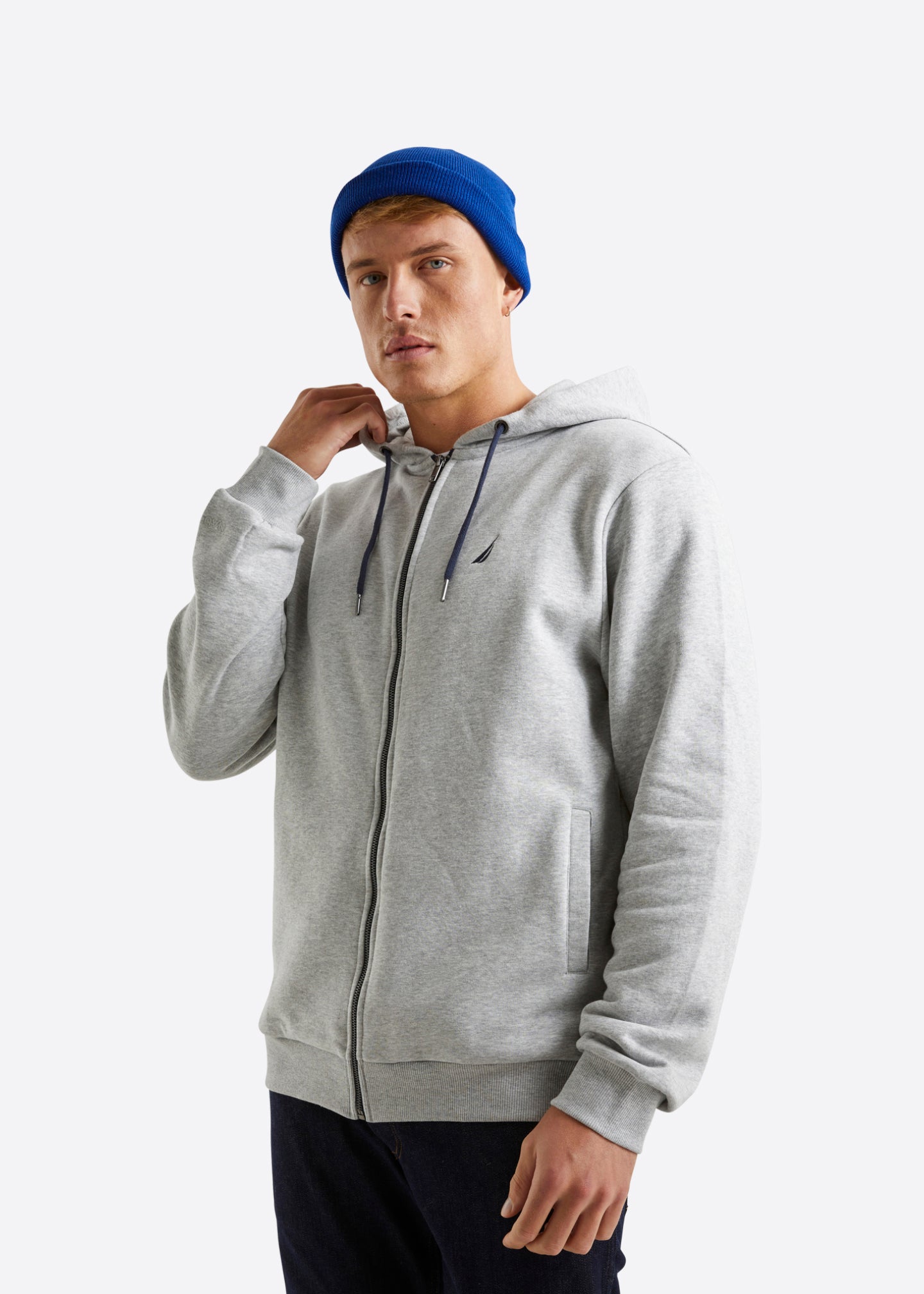Nautica Helder FZ Hoody - Grey Marl - Front