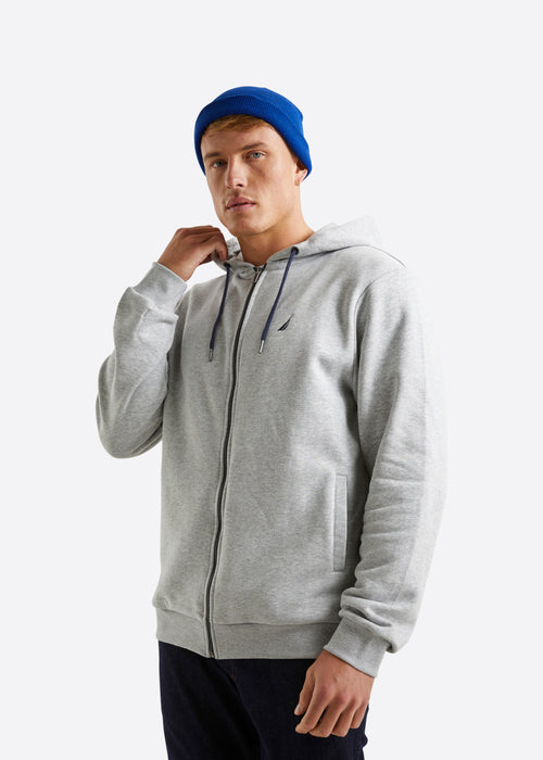 Nautica Helder FZ Hoody - Grey Marl - Front