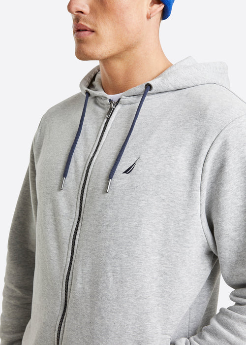 Nautica Helder FZ Hoody - Grey Marl - Detail