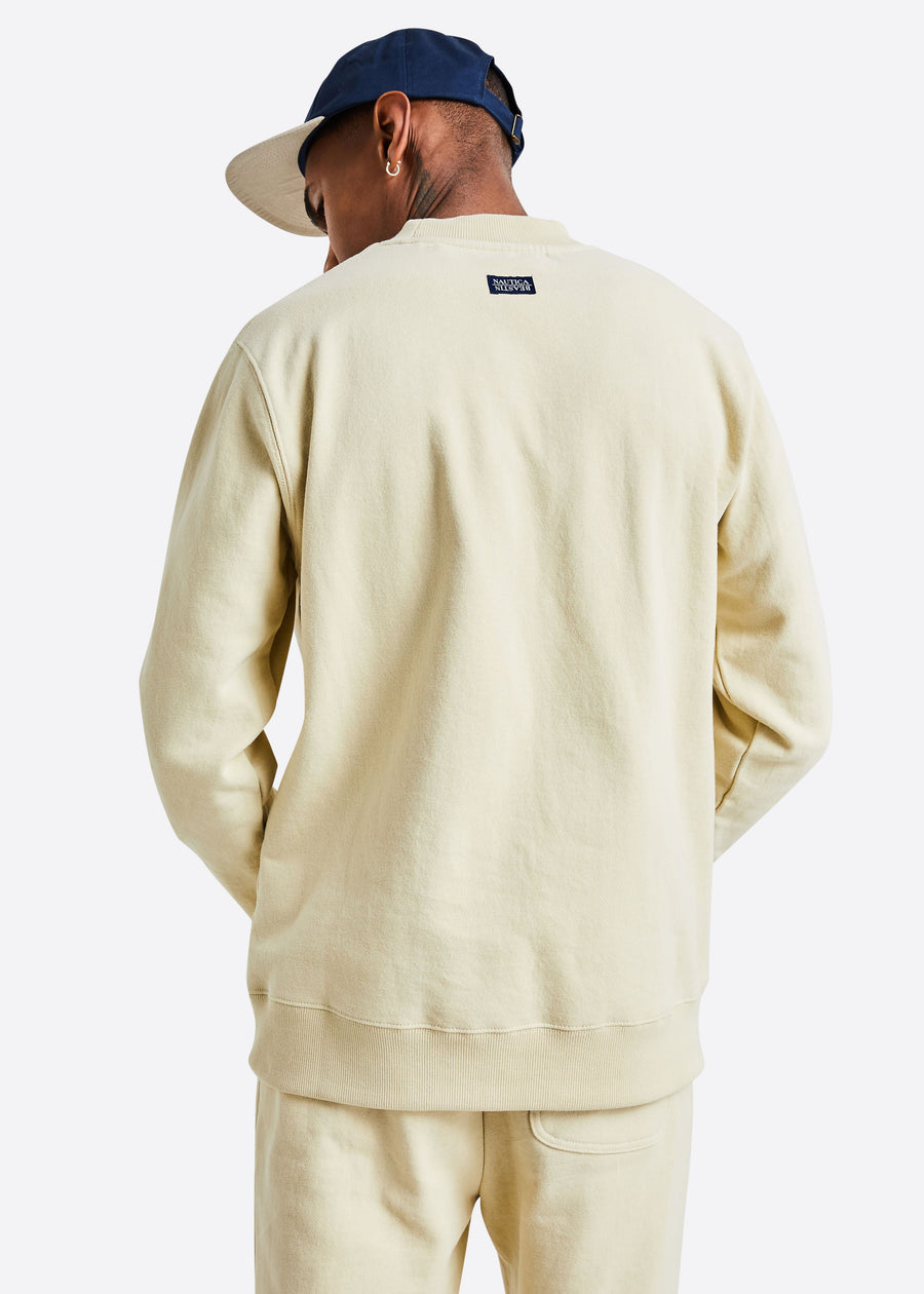 BEASTIN x NAUTICA Timeless Mock Neck Crewneck - Cream