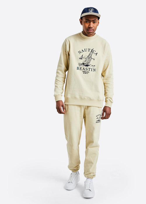 BEASTIN x NAUTICA Timeless Mock Neck Crewneck - Cream