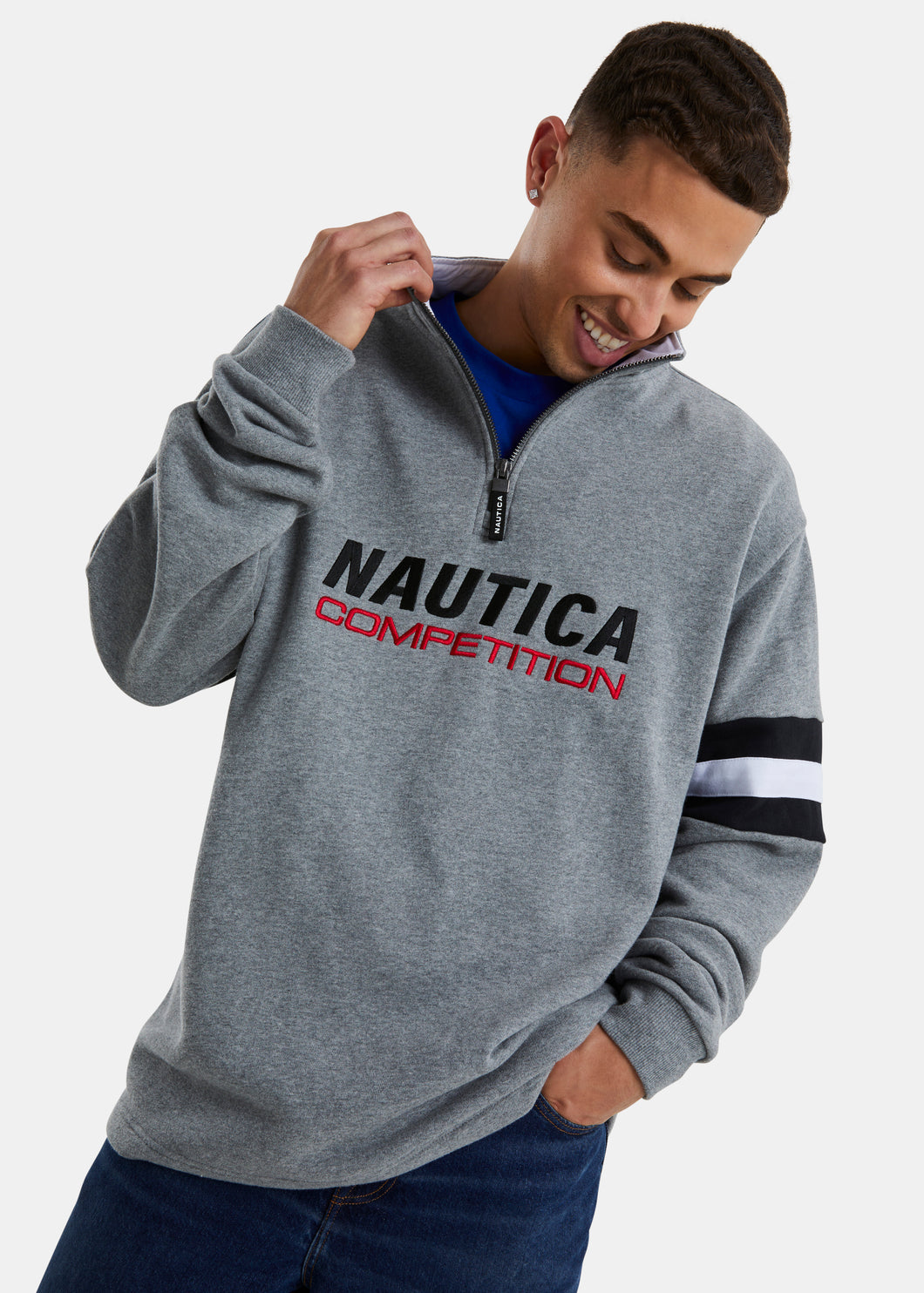 Clay 1/4 Zip Top - Dark Grey Marl
