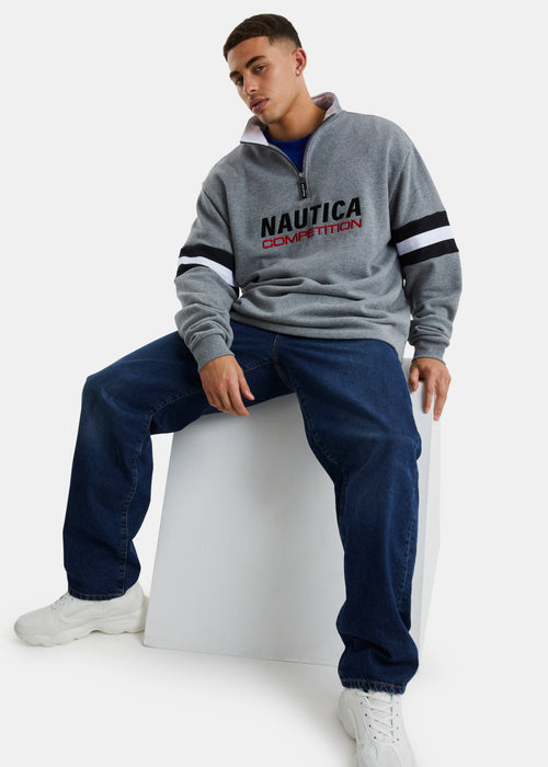 Clay 1/4 Zip Top - Dark Grey Marl