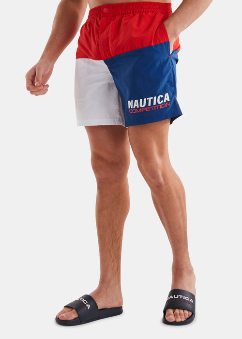 Cortes 4” Swim Short - Tartan Red
