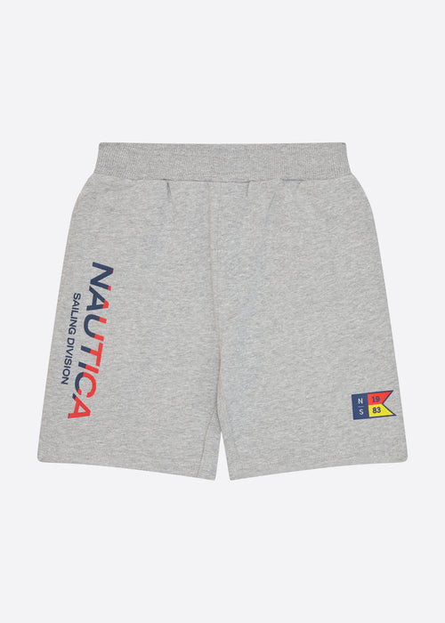 Ranche T-Shirt/Fleece Short Set - White/Grey Marl