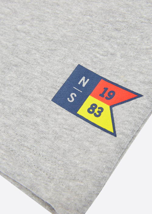 Ranche T-Shirt/Fleece Short Set - White/Grey Marl