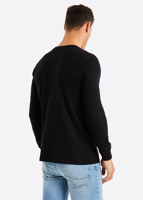 Nautica Ronan Long Sleeve T-Shirt - Black - Back