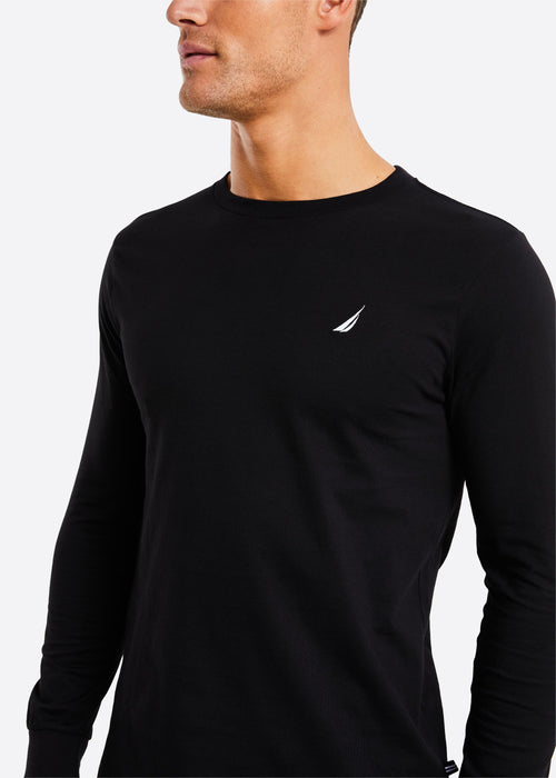 Nautica Ronan Long Sleeve T-Shirt - Black - Detail
