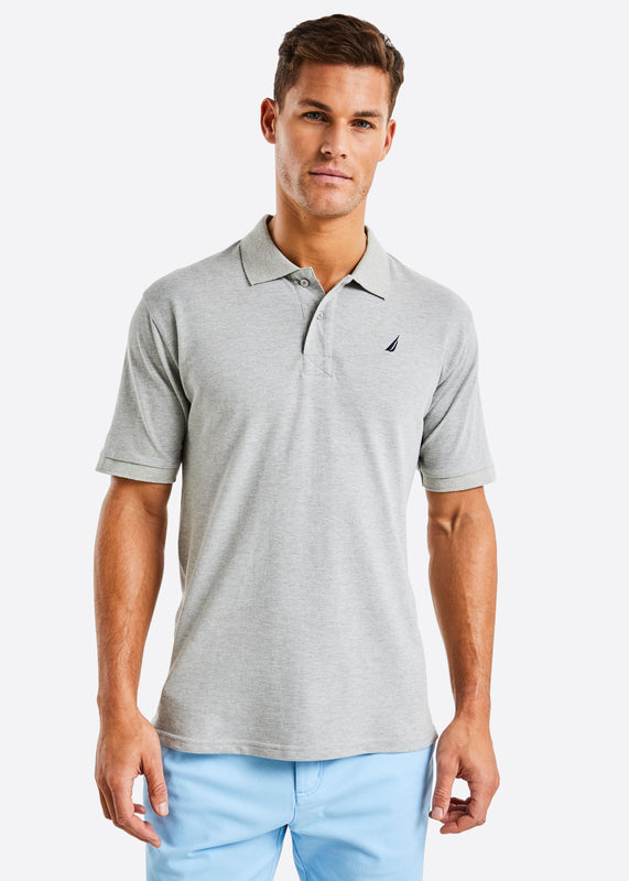 Nautica Calder Polo Shirt - Grey Marl - Front